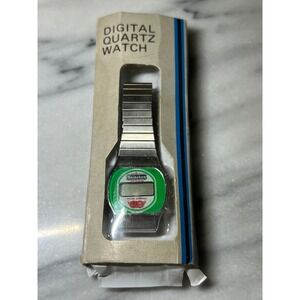 Heineken Digital Quartz Watch Vintage Men's Stainless Steel Band NEEDS BATTERY